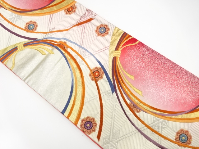 JAPANESE FUKURO OBI / WOVEN FLOWER CREST